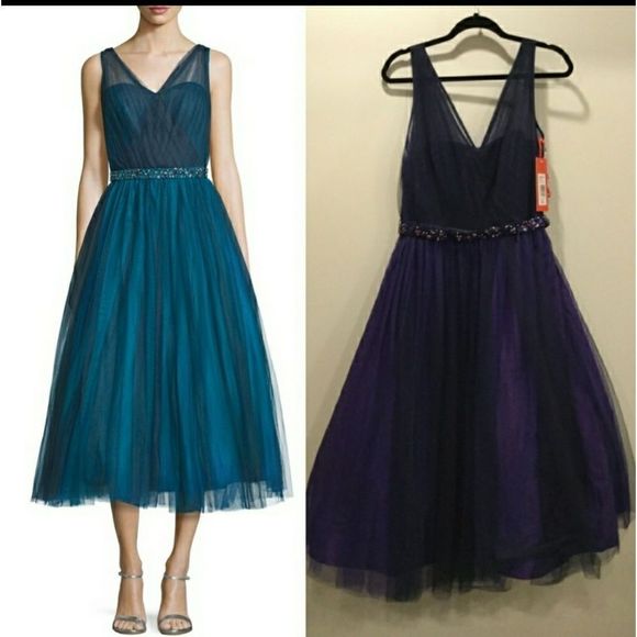 Monique Lhuillier Dresses & Skirts - Ml Embellished -Waist -Ballet- Lengh Dress,Teal